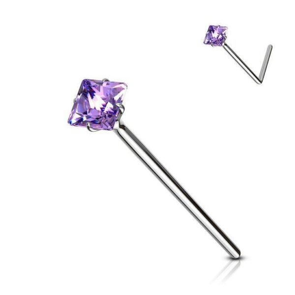 Lavender sapphire nose pin